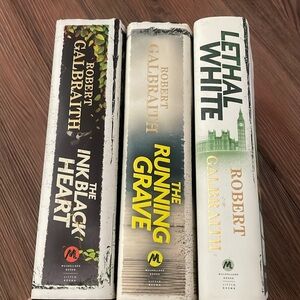 Robert Galbraith Book Set of 3,THE INK BLACK HEART,THE RUNNING GRAVE $ LETHAL!